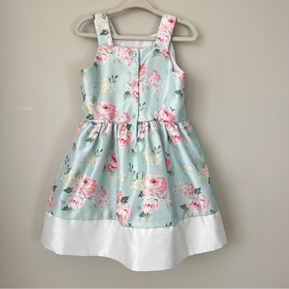 Gymboree Girls 3T Adorable Mint A-Line Dress Pink Floral Southern Belle Easter - Picture 6 of 13